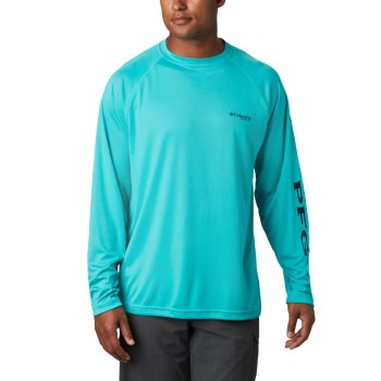 Columbia Muške Majice S Kapuljačom - PFG Terminal Tackle Long Sleeve Svijetlo Tirkizne Tamnoplave |